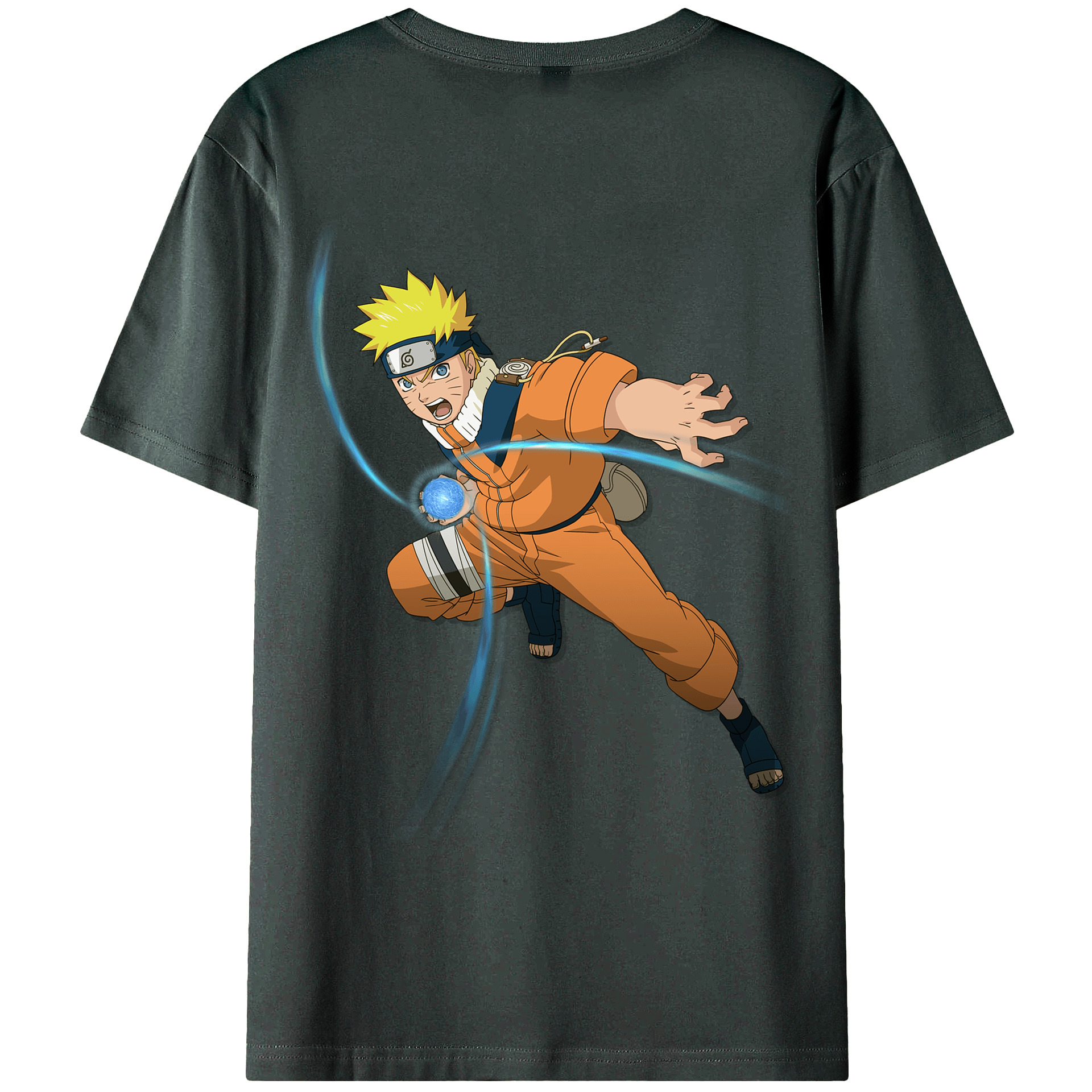 （画像用） NARUTO -ナルト- うずまき ナルト Uzumaki Naruto 綿100％ メンズ半袖Tシャツ（バックプリント） 通気性